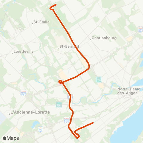 RTC Cégep Garneau via Univ. Laval - Terminus de la Faune map