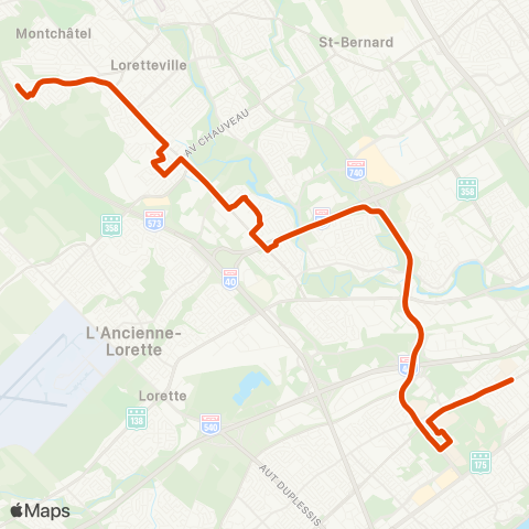 RTC Cégep Garneau via Univ. Laval - Neufchâtel map