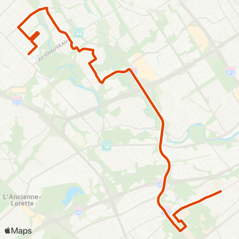 RTC Cégep Garneau via Univ. Laval - Neufchâtel map