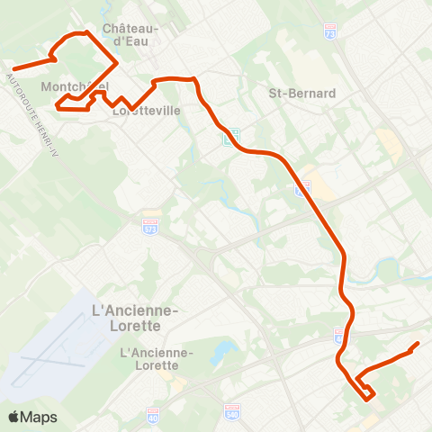 RTC Cégep Garneau via Univ. Laval - Loretteville map