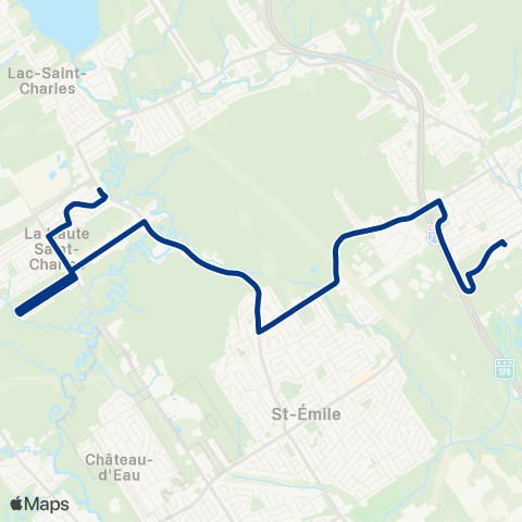 RTC Lignes scolaires École Secondaire du Phare - du Lac-St-Charles / de la Rêverie map