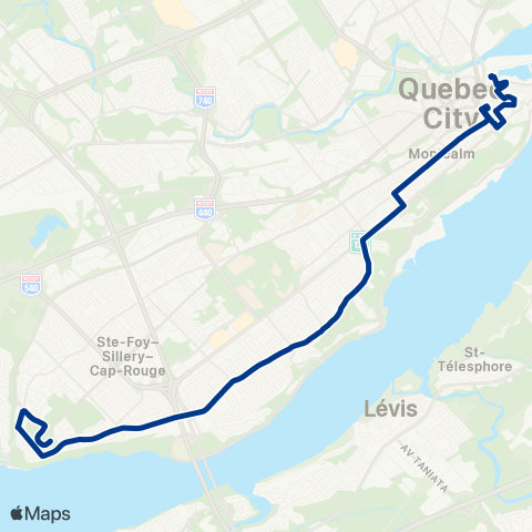 RTC Terminus Gare-du-Palais - Pointe-de-Ste-Foy map