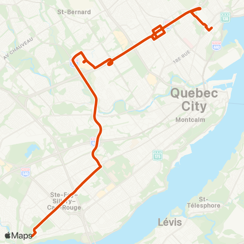 RTC Pointe-de-Ste-Foy - Term. Beauport / Pob d'Estimauville map