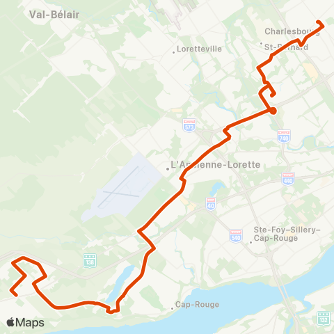 RTC Parc Industriel François-Leclerc - Terminus Charlesbourg map