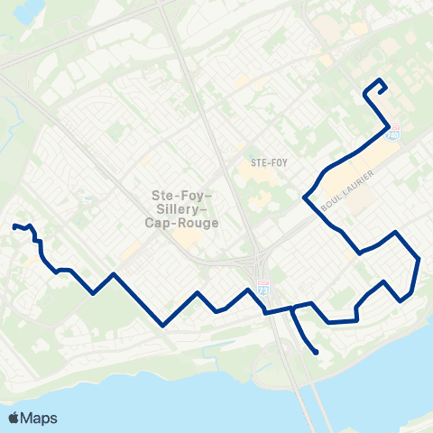 RTC Université Laval - Pointe-de-Sainte-Foy map