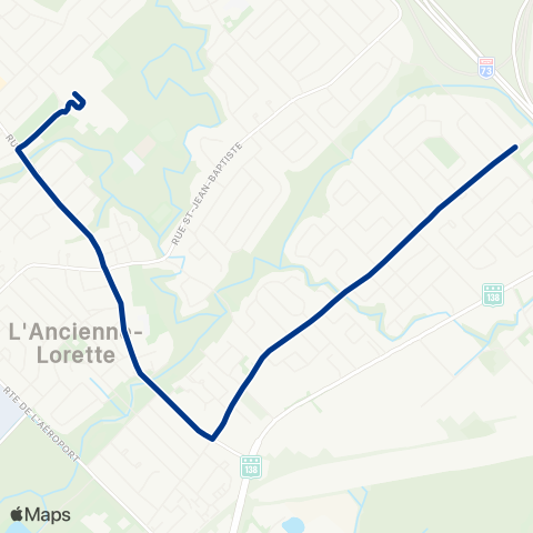 RTC Lignes scolaires École Sec. Polyvalente de l'Ancienne-Lorette - Michelet / St-Jean-Baptiste map