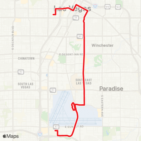 RTC RED LINE Maryland Pkwy BRT map
