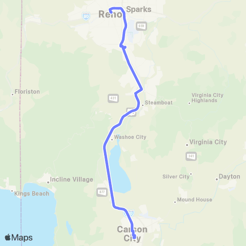 RTC Ride RTC REGIONAL CONNECTOR - Carson Express map