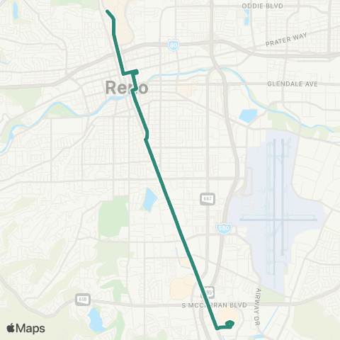 RTC Ride RTC RAPID - Virginia Line (Virginia St.) map