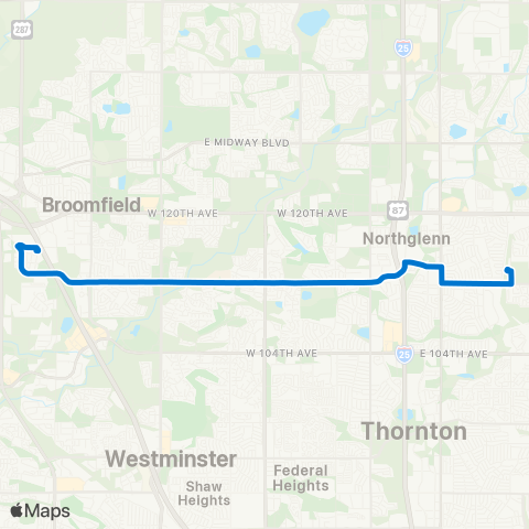 RTD West 112th Avenue map