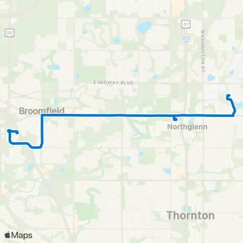 RTD 120th Avenue Crosstown map