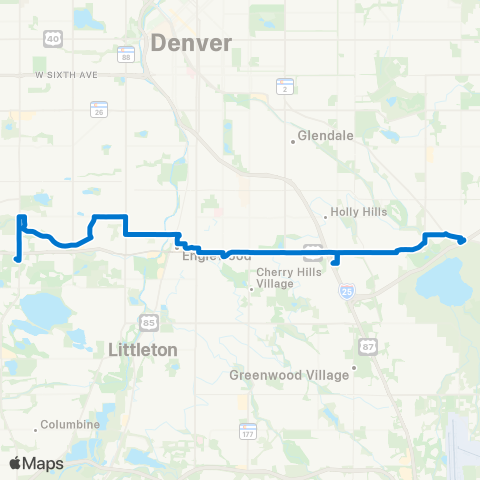 RTD Hampden Avenue map