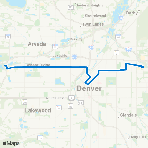 RTD West 38th Avenue map