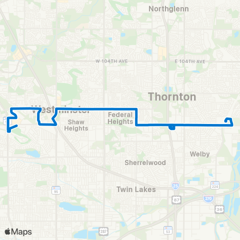 RTD 92nd Avenue map