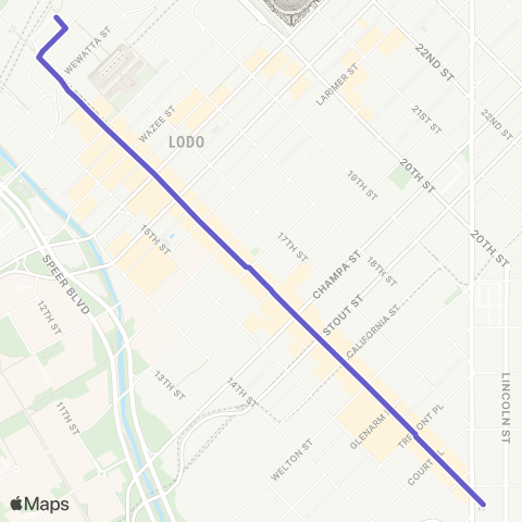 RTD 16th Street FreeRide map