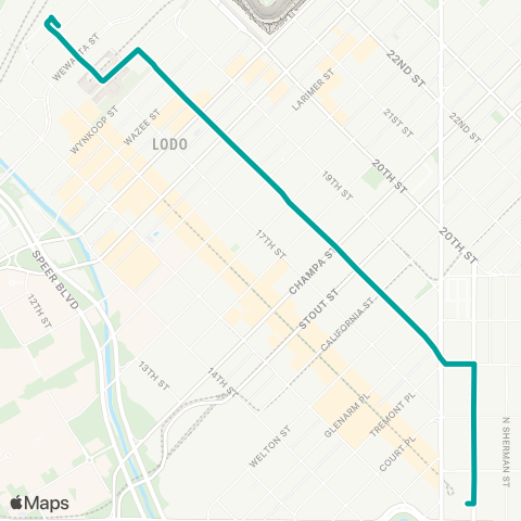 RTD MetroRide Shuttle map