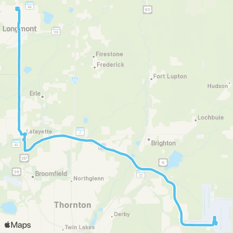 RTD Longmont / Denver Airport map