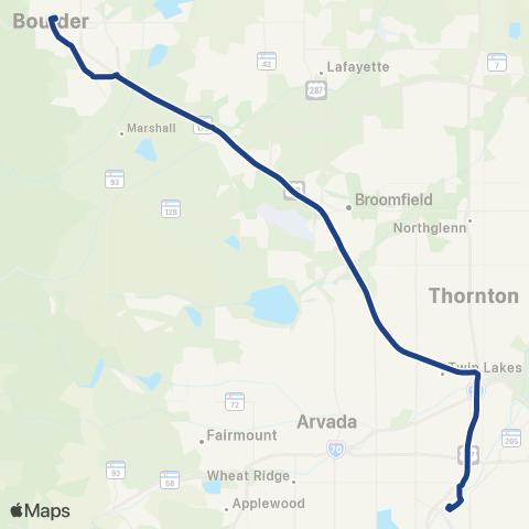 RTD Denver - Boulder Station Express map