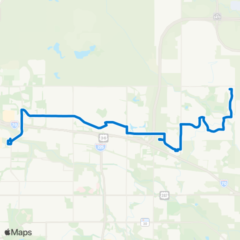 RTD Montbello via Albrook / GVR map