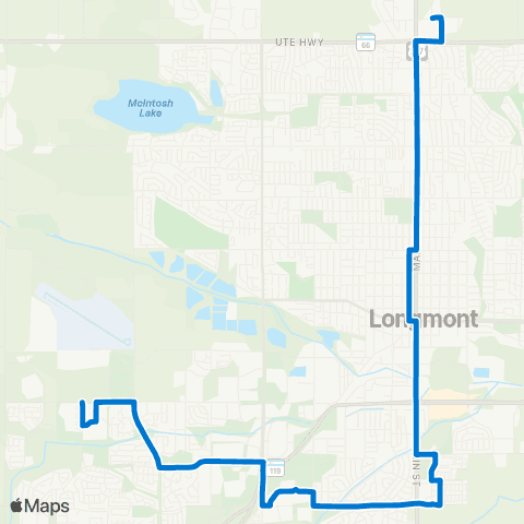 RTD Main Street Crosstown map
