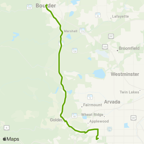 RTD Golden / Boulder map