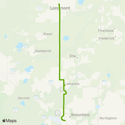 RTD Longmont / Denver map