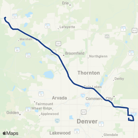 RTD Boulder - Anschutz map