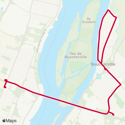 RTL Boucherville / Terminus Radisson map