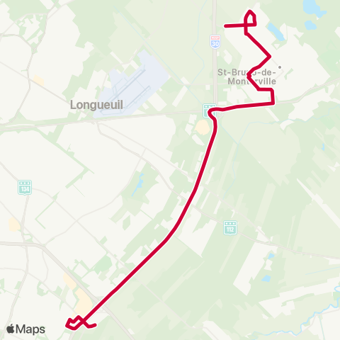RTL Terminus Brossard / Montarville / Y.-Duckett map
