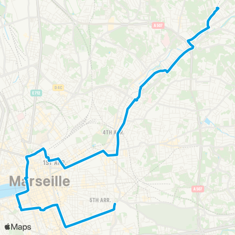 RTM Métro la Rose - Métro la Timone map