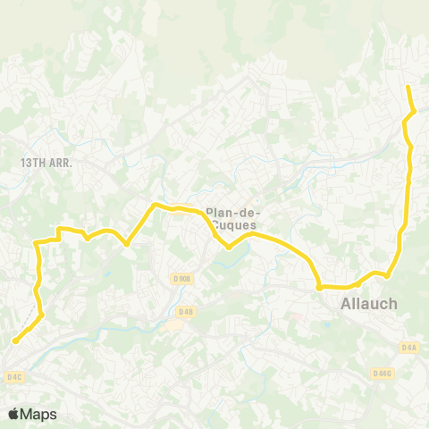 RTM Métro la Rose - Allauch Côtes Rôties map