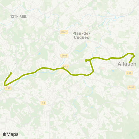RTM Métro la Rose - Allauch Village map