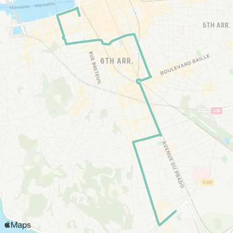 RTM Vieux-Port Ballard - Métro Rond Point du Prado map