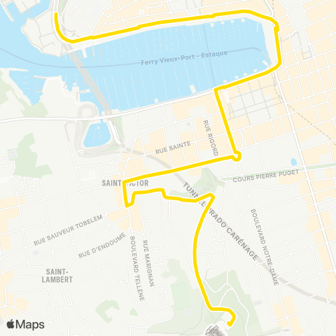 RTM Mucem St-Jean - Notre Dame de la Garde map