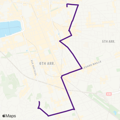 RTM Réformés Canebière - Vallon Montebello map