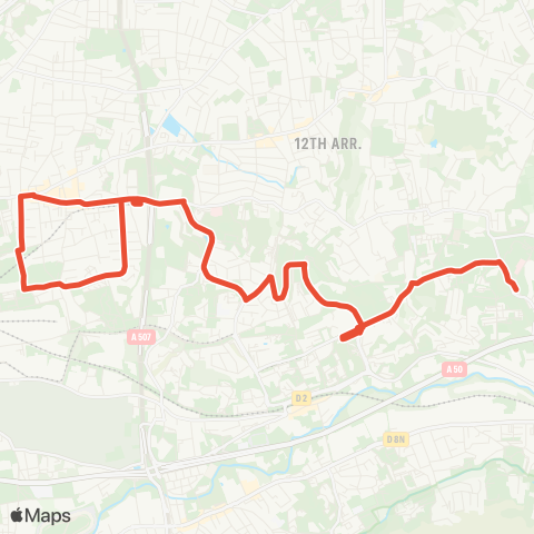 RTM Métro la Fourragère - les Caillols Hôp. map