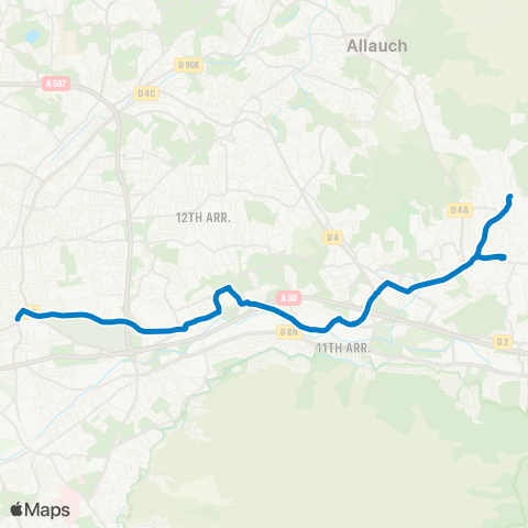 RTM Métro la Timone - la Treille map