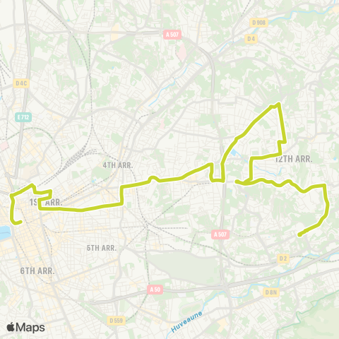 RTM Canebière Bourse - les Caillols Ctre Urbain map