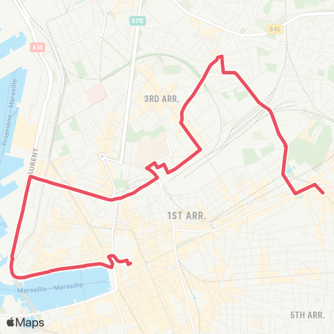 RTM Canebière Bourse - Foch 5 Avenues map