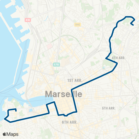 RTM Le Pharo - Métro St Just map