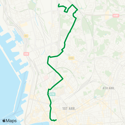 RTM Canebière Bourse - le Canet Jean Jaurès map