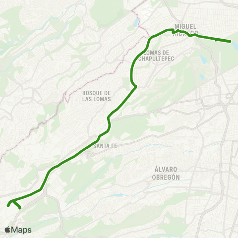 RTP Centro Comercial Santa Fe - Metro Auditorio por Palmas (Expreso) map