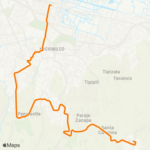 RTP San Bartolomé Xicomulco - Xochimilco / Palmas map