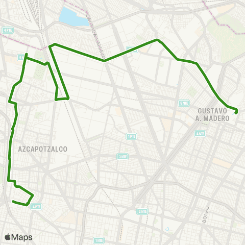 RTP La Villa / Cantera - Metro Tacuba por Ceylán map
