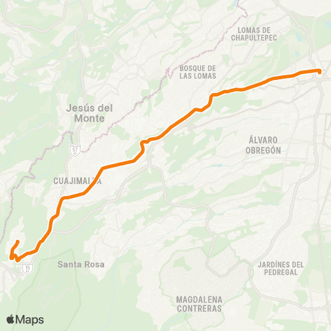 RTP San Lorenzo Acopilco - Metro Tacubaya map