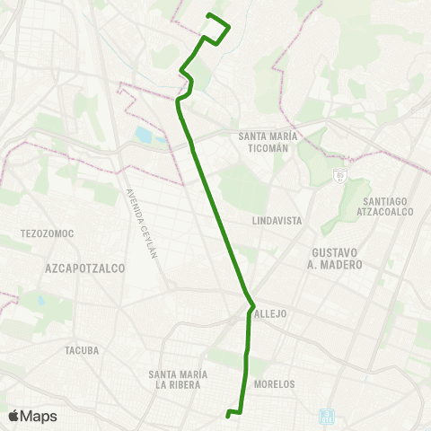 RTP Reclusorio Norte - Metro Hidalgo / Alameda Central map