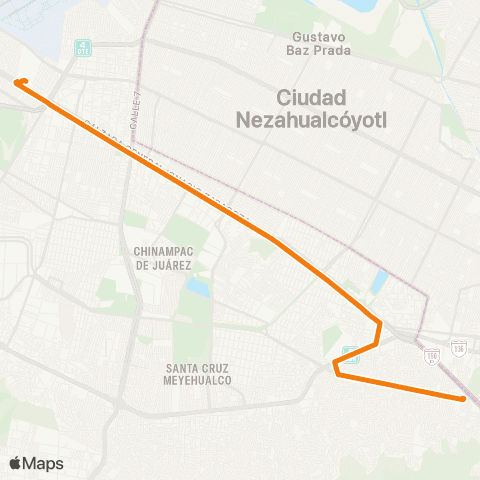 RTP San Miguel Teotongo / Torres - Metro Zaragoza / M. Tepalcates map