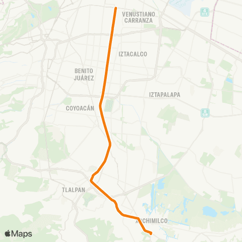 RTP Izazaga - Deportivo Xochimilco map