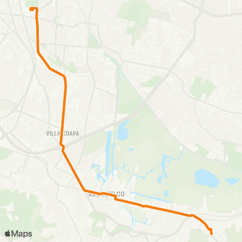 RTP San Gregorio Atlapulco - Metro Taxqueña map