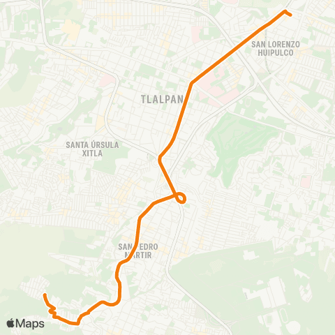 RTP Tlalmille - Estadio Azteca map